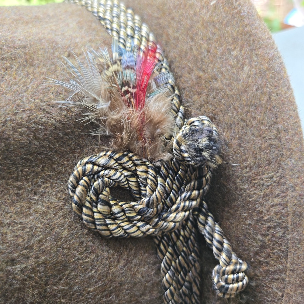 Resistol Self-Conforming Vintage Corded Rope Feather Accent Wool Fedora - Picture 3 of 13